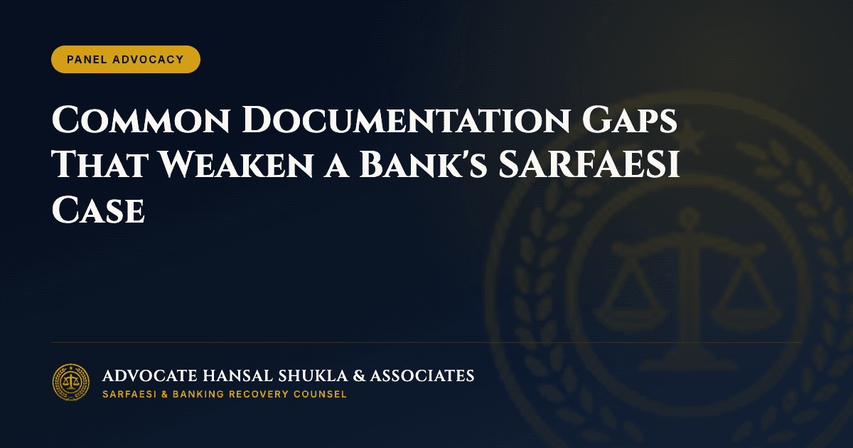 Common Documentation Gaps That Weaken a Bank's SARFAESI Case
