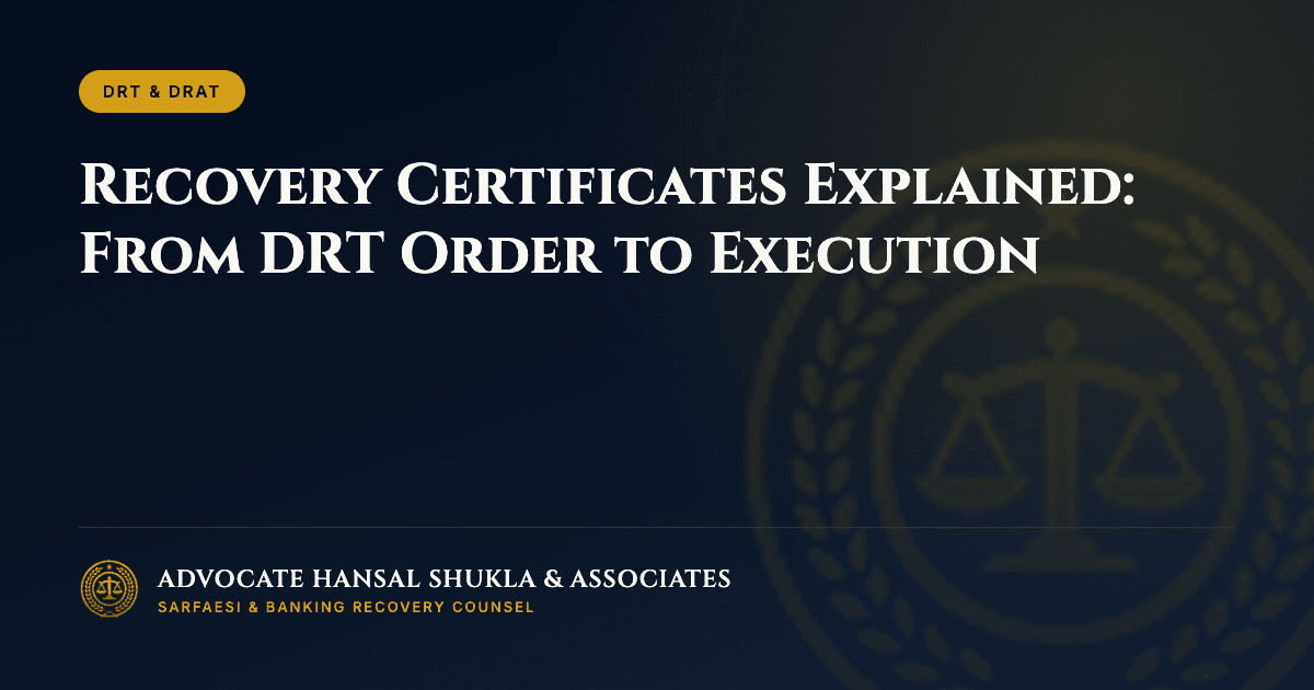 Recovery Certificates Explained: From DRT Order to Execution