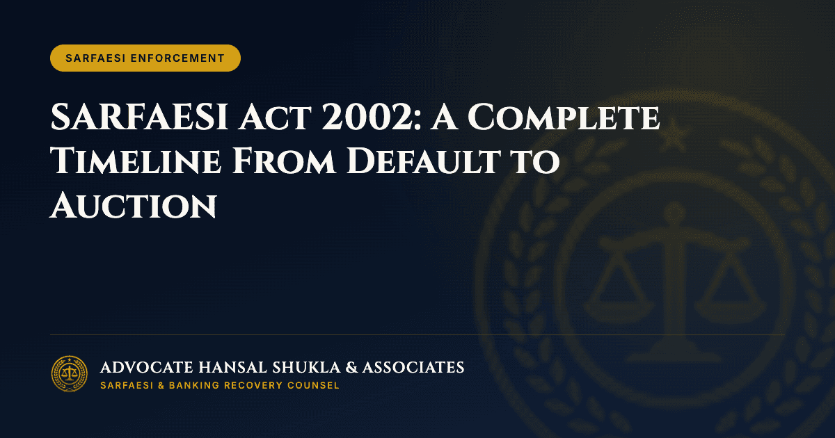 SARFAESI Act 2002: A Complete Timeline From Default to Auction